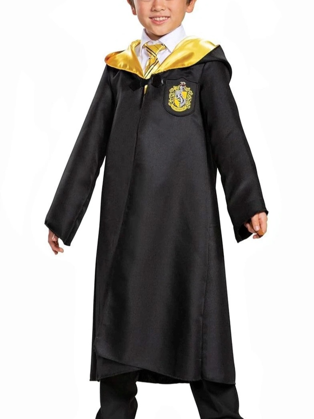 Disguise Harry Potter Hufflepuff Deluxe Robe Child Costume Black & Yellow